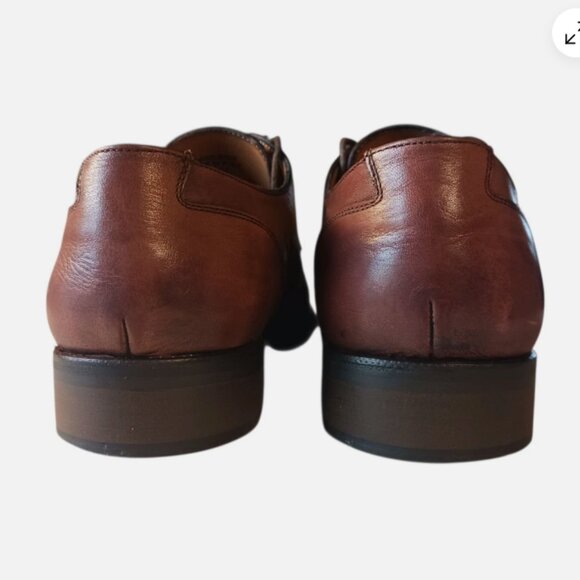 Kenneth Cole New York Mens Dress Shoes Size 11.5 Cognac Leather Oxford Lace up - Picture 7 of 11